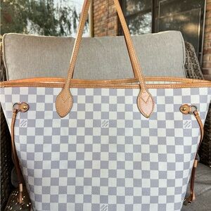Louis Vuitton Damier Azur Tote with Vachetta Trim
